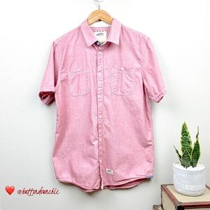 VANS Men’s Short Sleeve Button-Down Shirt, Medium